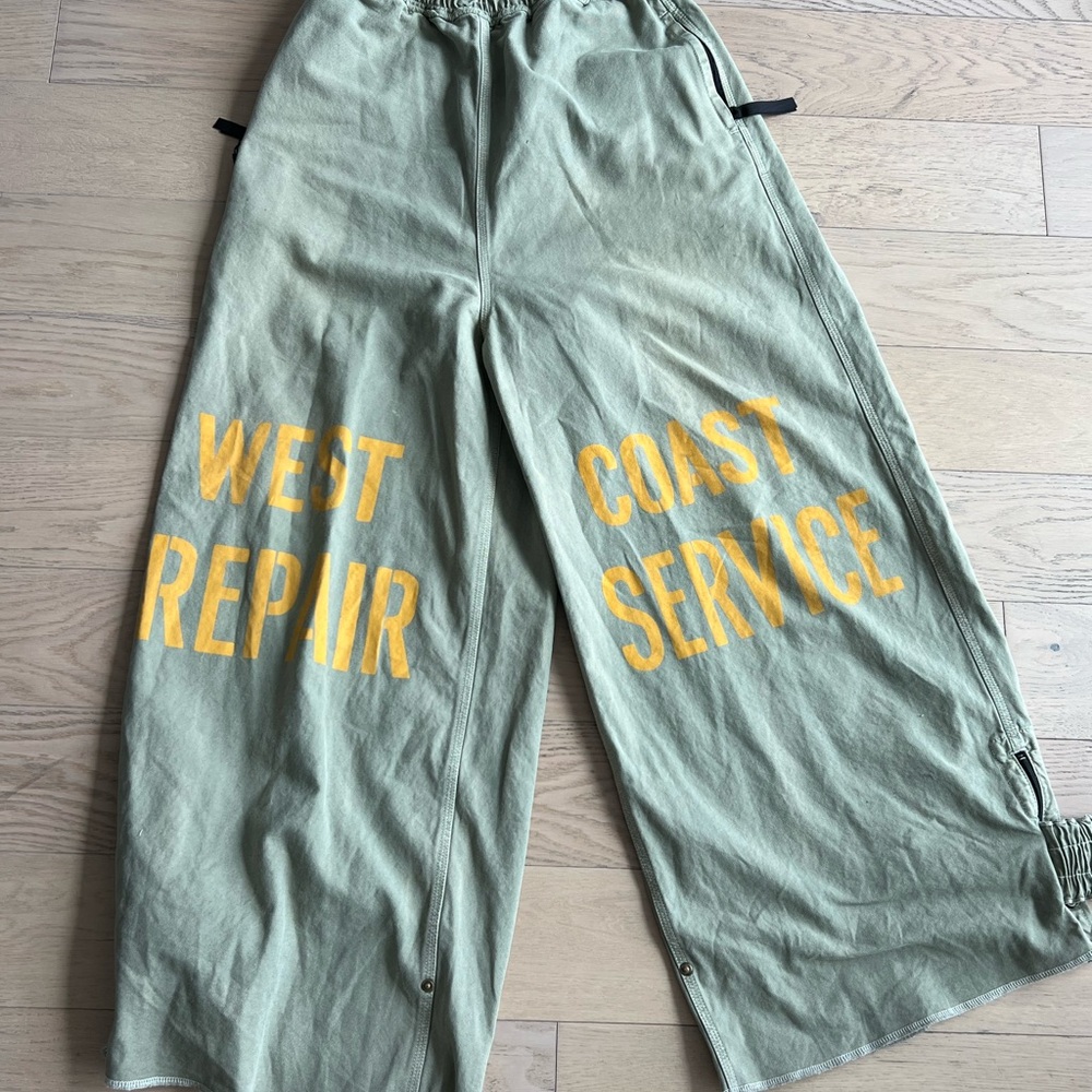 Kapital Green Pants with Yellow Print